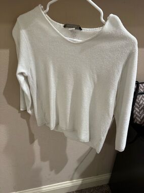 Women's Cream Long Sleeve Knit Tee